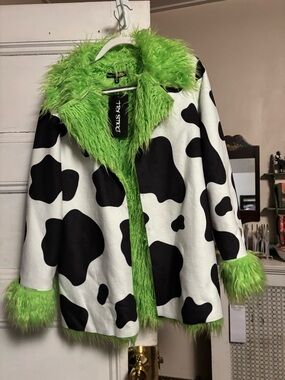 Dolls Kill x Teletubbies | Dipsy Style Faux Fur Coat